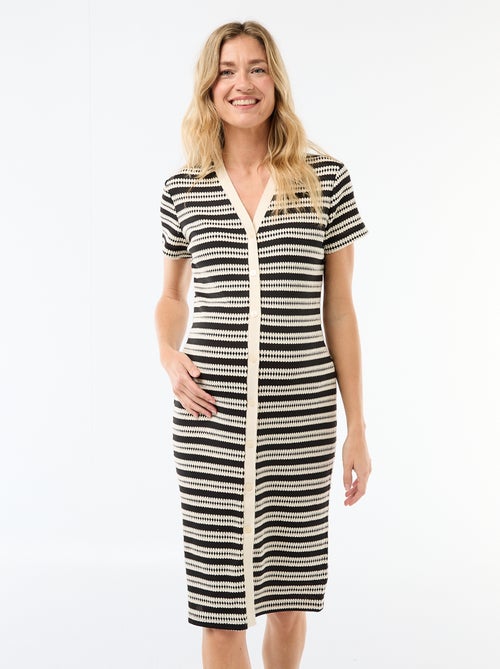 Borstvoedingsjurk van gehaakte tricot - Kiabi