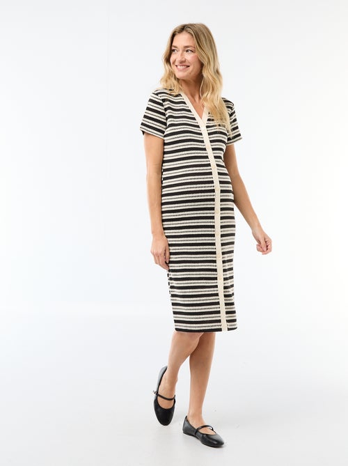 Borstvoedingsjurk van gehaakte tricot - Kiabi