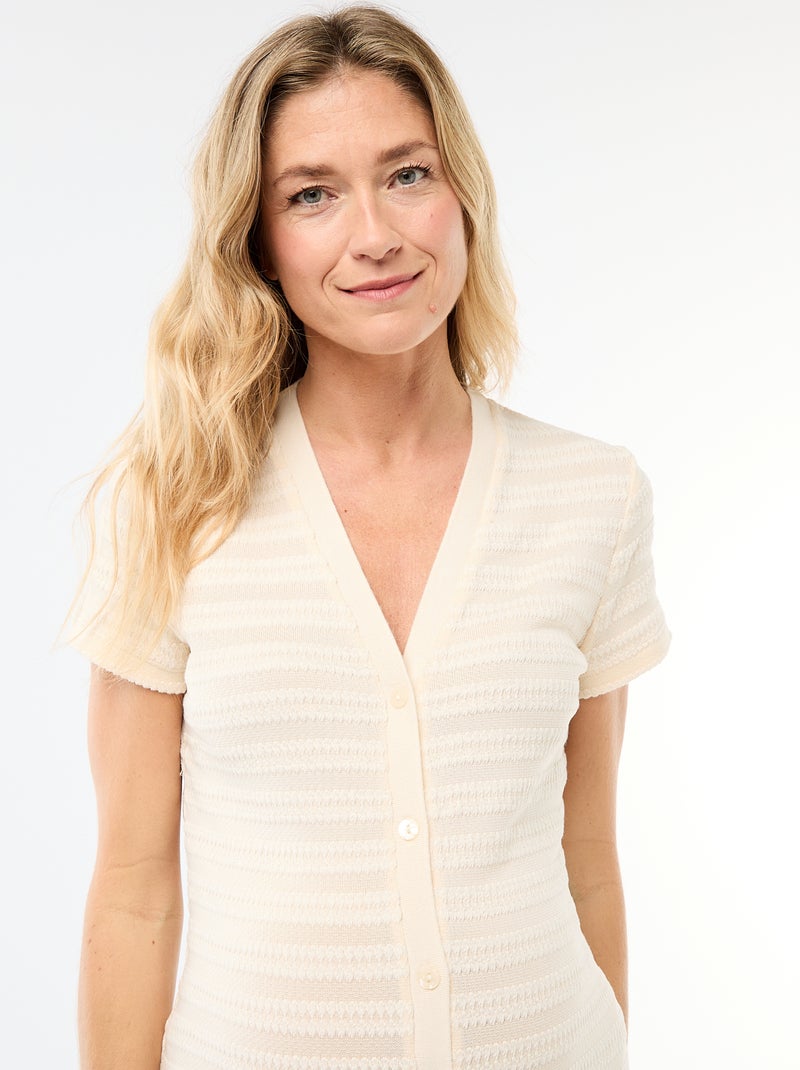 Borstvoedingsjurk van gehaakte tricot Wit - Kiabi