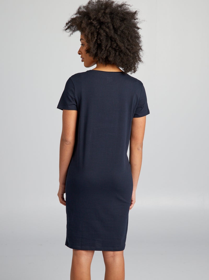 Borstvoedingsnachthemd met opschrift BLAUW - Kiabi