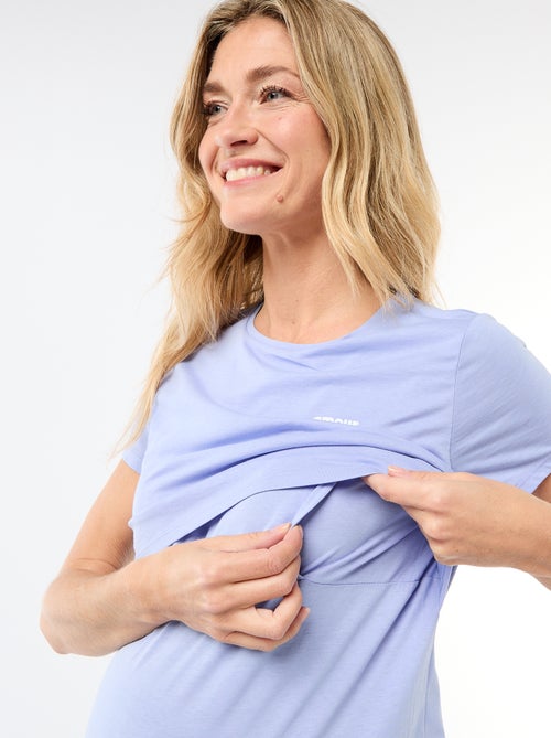 Borstvoedingsnachthemd met opschrift - Kiabi