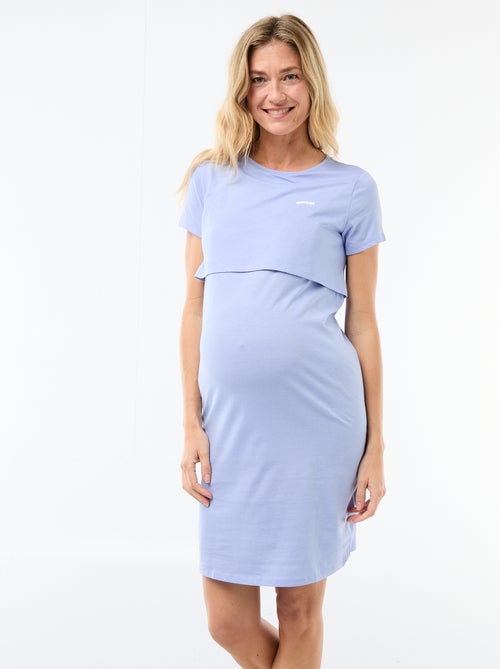 Borstvoedingsnachthemd met opschrift - Kiabi