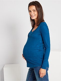 Borstvoedingsshirt met dubbele kraag - Kiabi