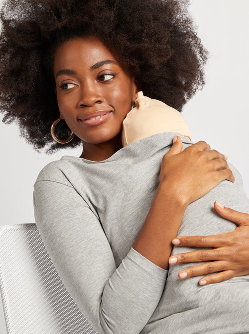 Borstvoedingsshirt met kangoeroezak - Kiabi