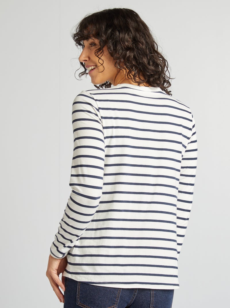 Borstvoedingsshirt met lange mouw BLAUW - Kiabi