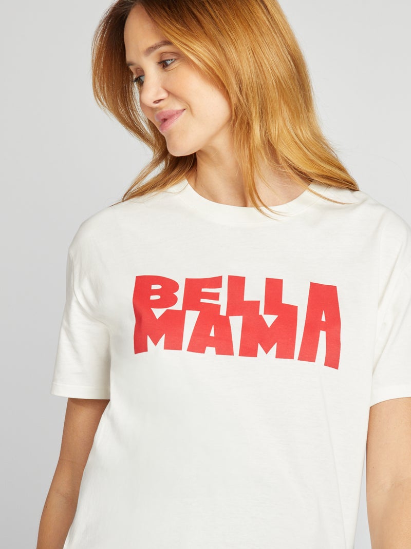 Borstvoedingsshirt met print WIT - Kiabi