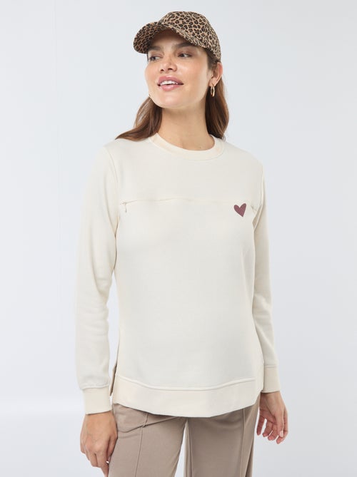 Borstvoedingssweater met opschrift - Kiabi