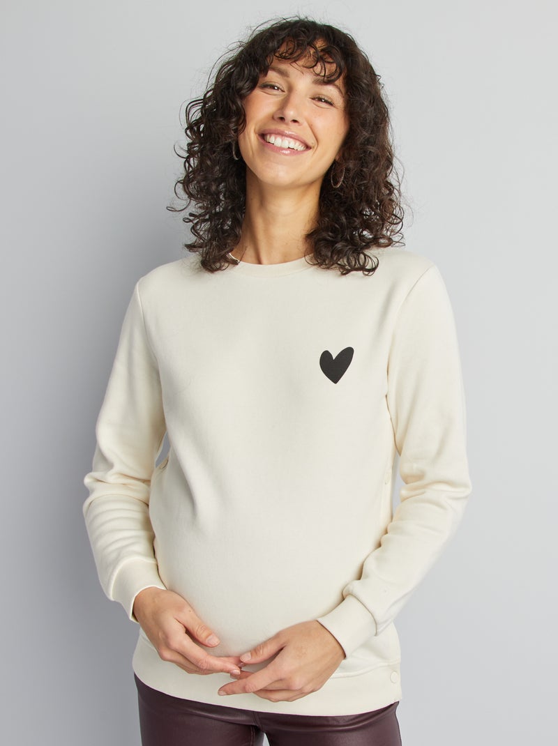 Borstvoedingssweater van joggingstof BIEGE - Kiabi