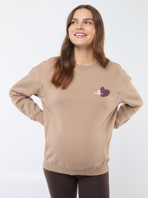 Borstvoedingssweater van joggingstof - Kiabi