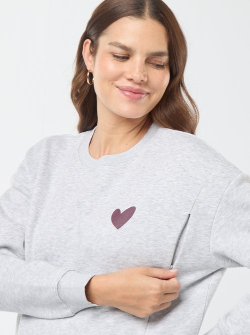 Borstvoedingssweater van joggingstof - Kiabi