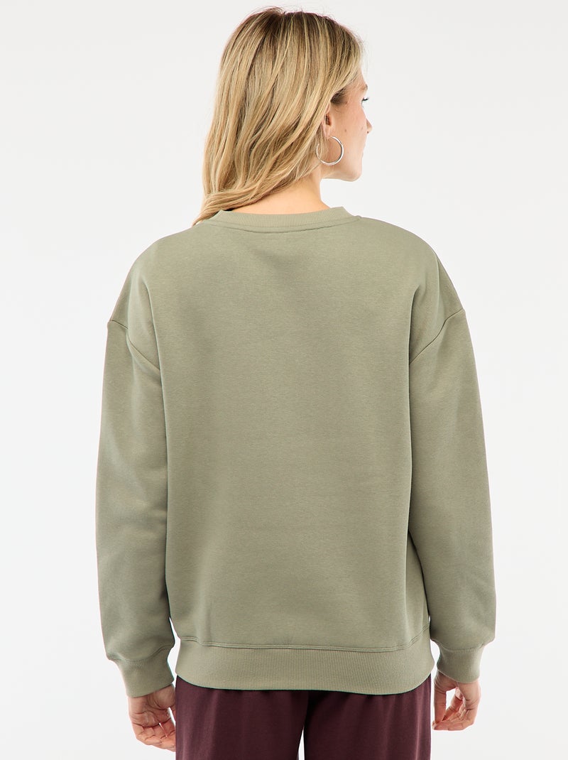 Borstvoedingssweater van joggingstof Kaki - Kiabi