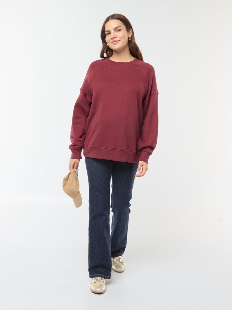 Borstvoedingssweater van joggingstof Rood - Kiabi