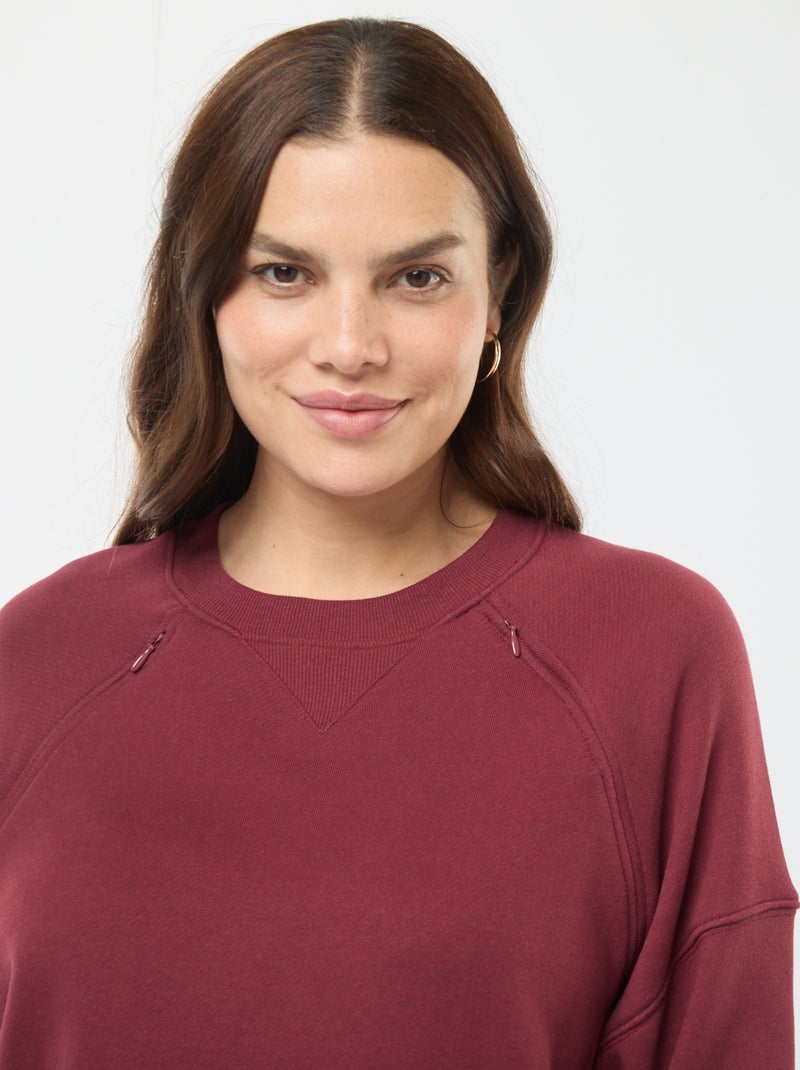 Borstvoedingssweater van joggingstof Rood - Kiabi