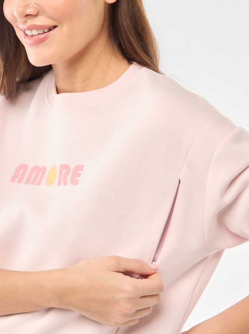 Borstvoedingssweater van joggingstof Rose - Kiabi