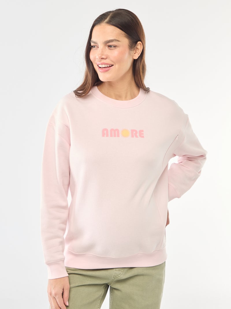 Borstvoedingssweater van joggingstof Rose - Kiabi