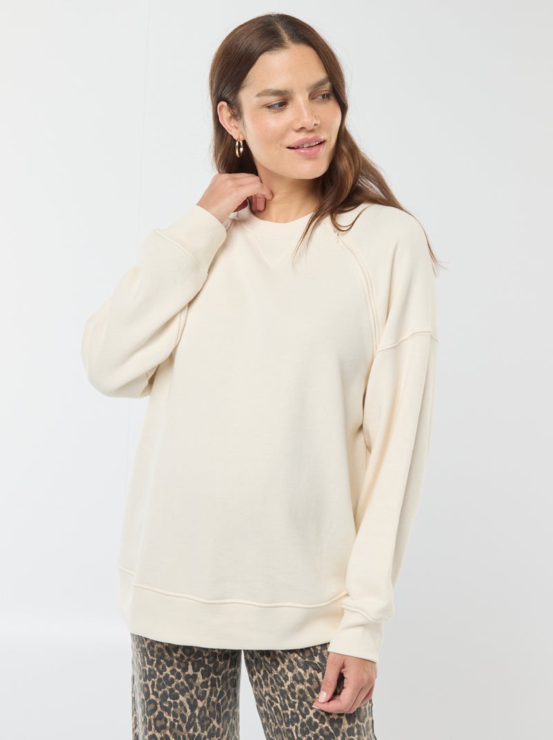 Borstvoedingssweater van joggingstof Wit - Kiabi