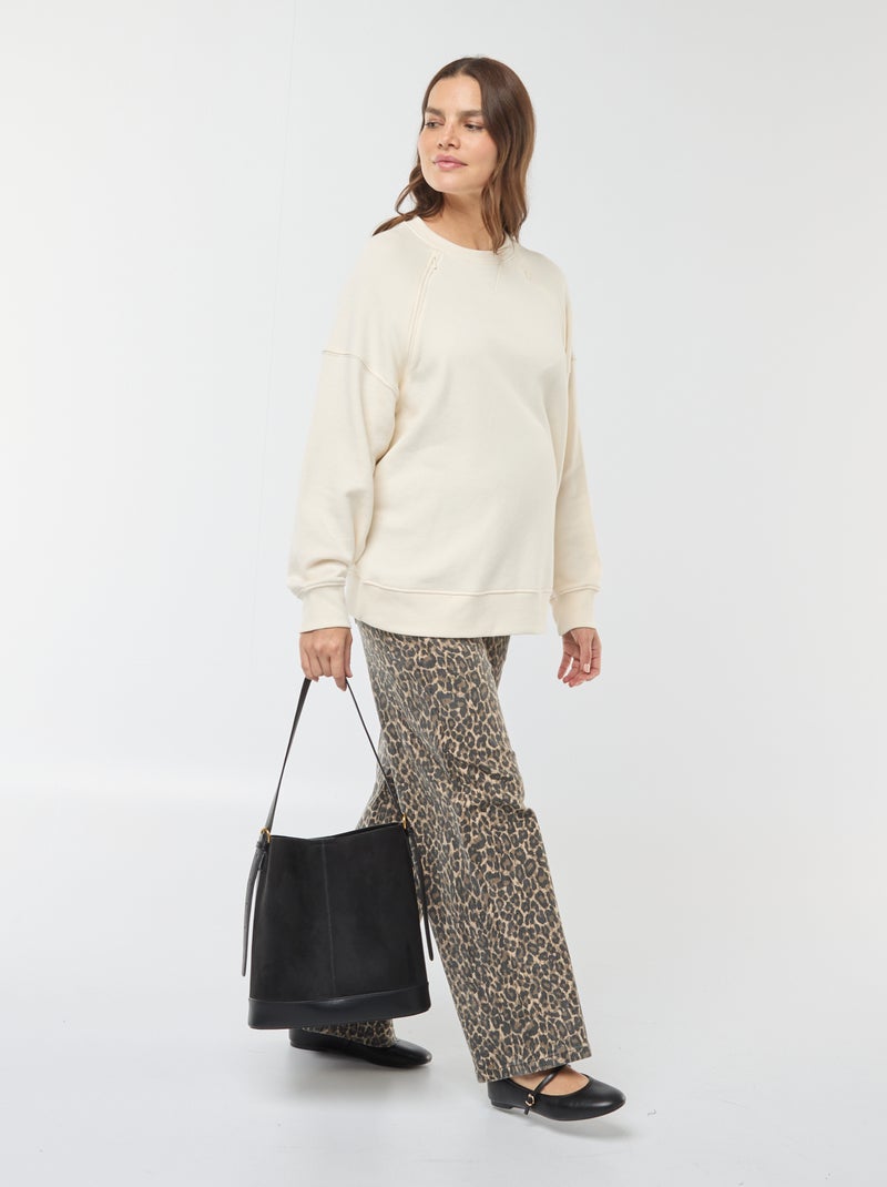 Borstvoedingssweater van joggingstof Wit - Kiabi