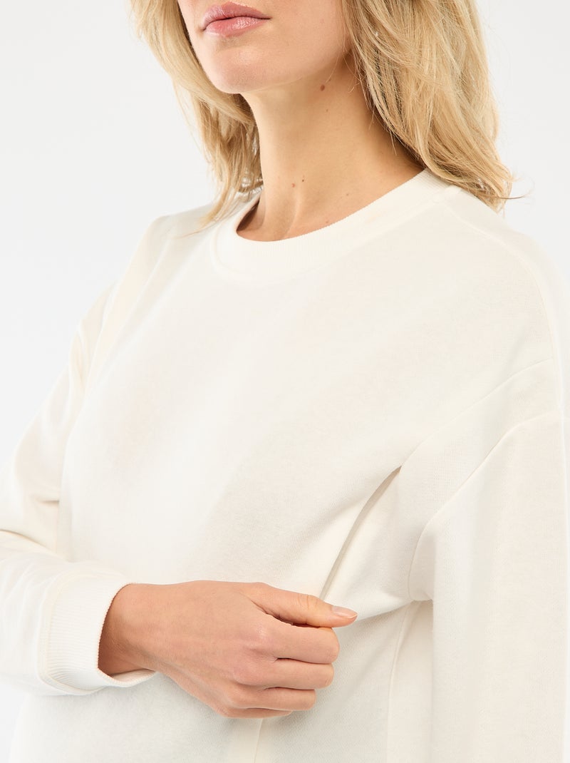 Borstvoedingssweater van joggingstof Wit - Kiabi
