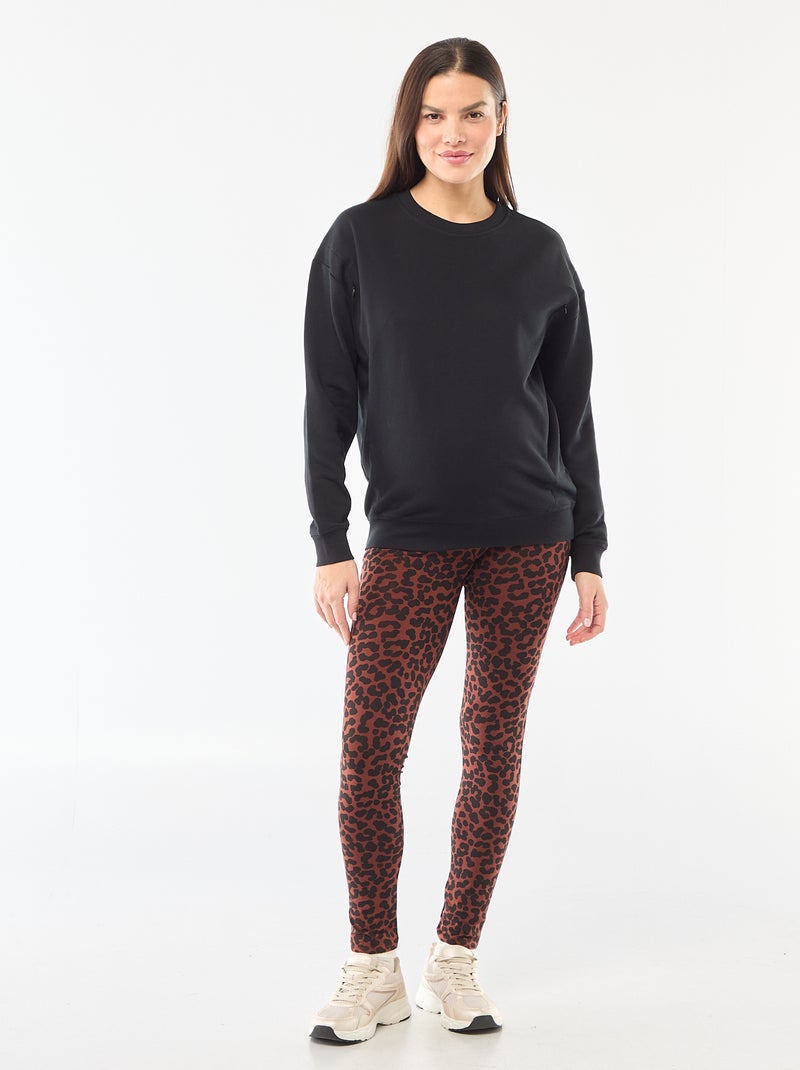 Borstvoedingssweater van joggingstof zwart - Kiabi