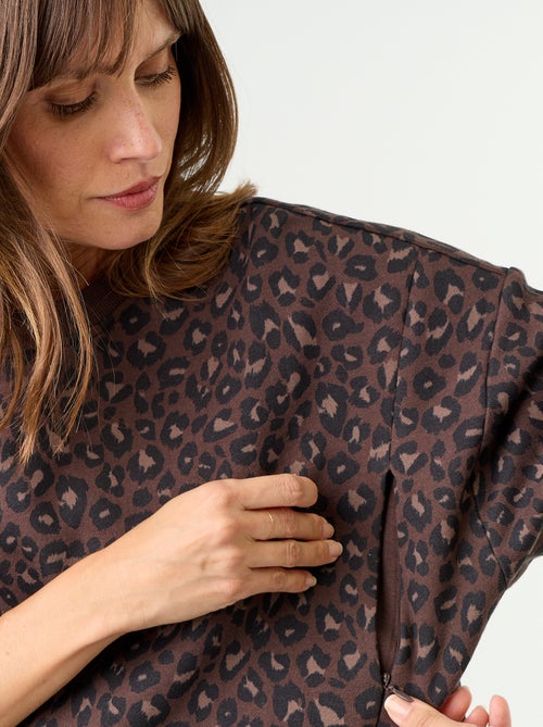 Borstvoedingssweatshirt met print - Kiabi