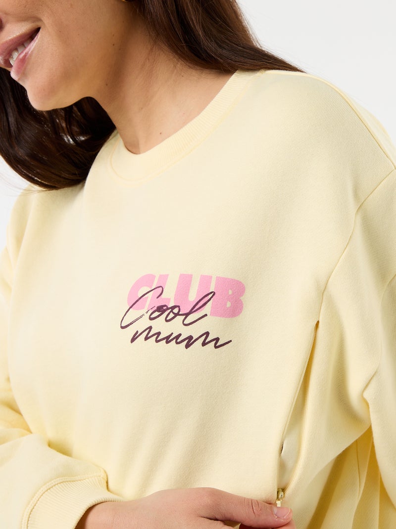 Borstvoedingssweatshirt met print Geel - Kiabi