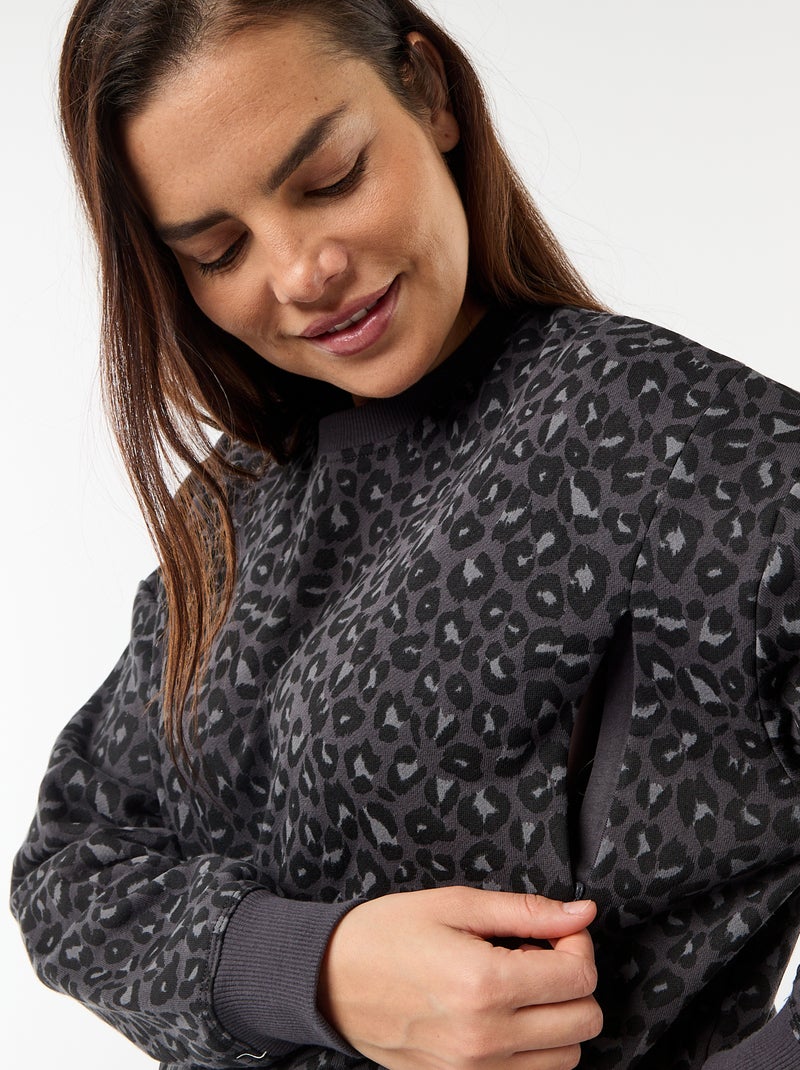 Borstvoedingssweatshirt met print Grijs - Kiabi
