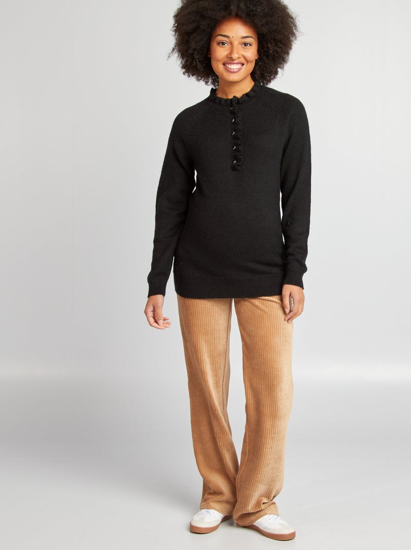 Borstvoedingstrui met golvend boordje zwart - Kiabi