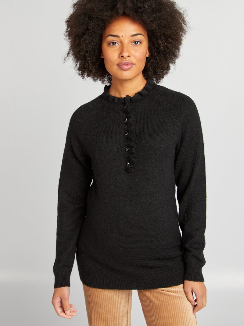 Borstvoedingstrui met golvend boordje zwart - Kiabi