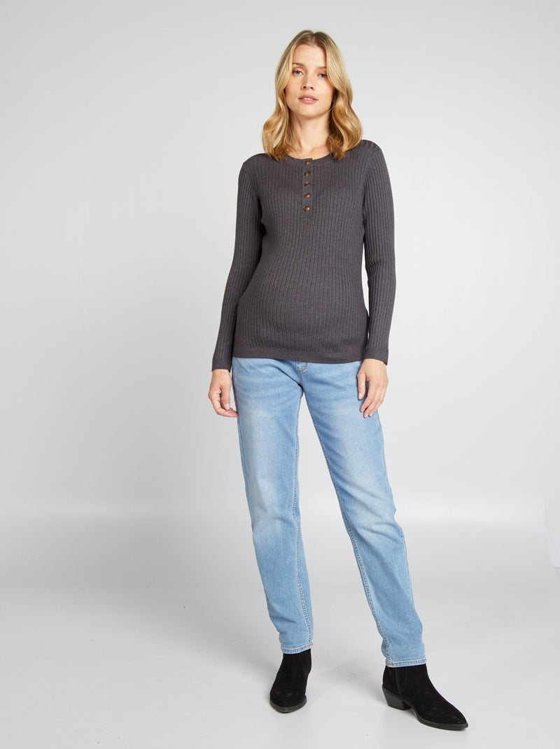 Borstvoedingstrui van dunne gebreide stof GRIJS - Kiabi