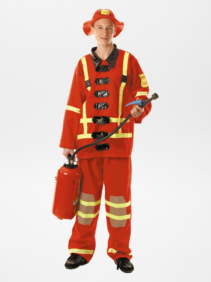 Brandweerman verkleedkleding - 3-delig ROOD - Kiabi