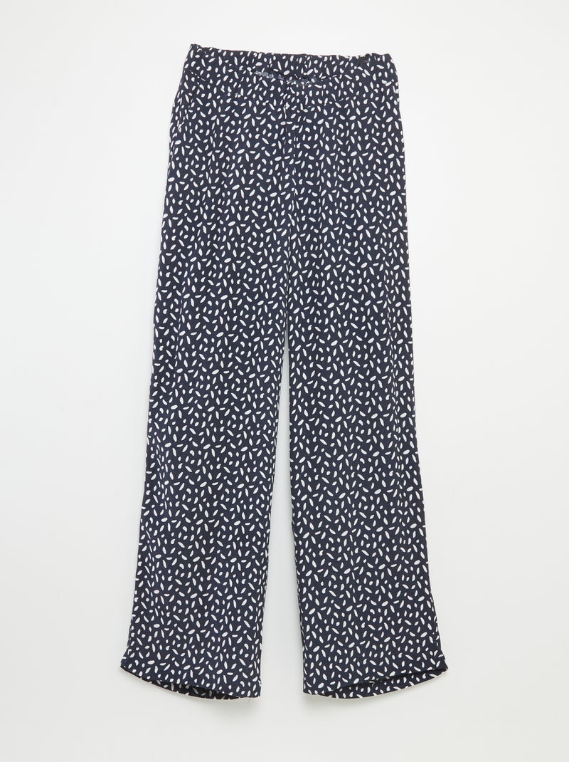 Brede broek met elastiek - So Easy BLAUW - Kiabi