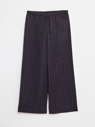 Brede broek met elastische tailleband en 2 zakken