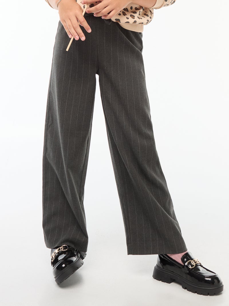 Brede broek met elastische tailleband en 2 zakken Grijs - Kiabi