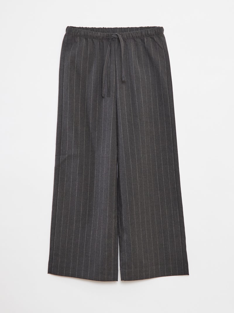 Brede broek met elastische tailleband en 2 zakken Grijs - Kiabi