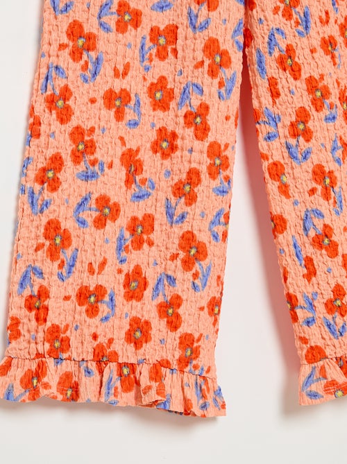 Brede broek met ruches onderaan - Kiabi