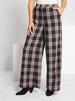 Brede broek met ruitjes - Kiabi