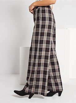 Brede broek met ruitjes - Kiabi