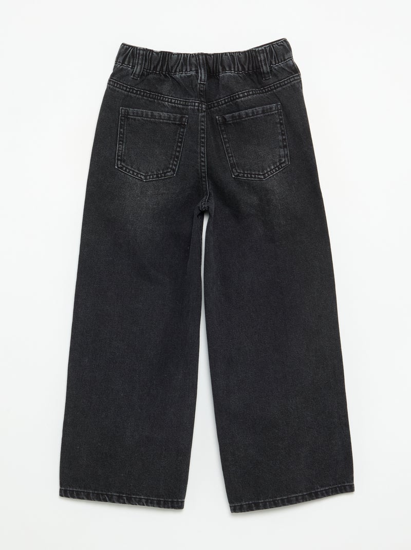 Brede broek met strass Zwart - Kiabi
