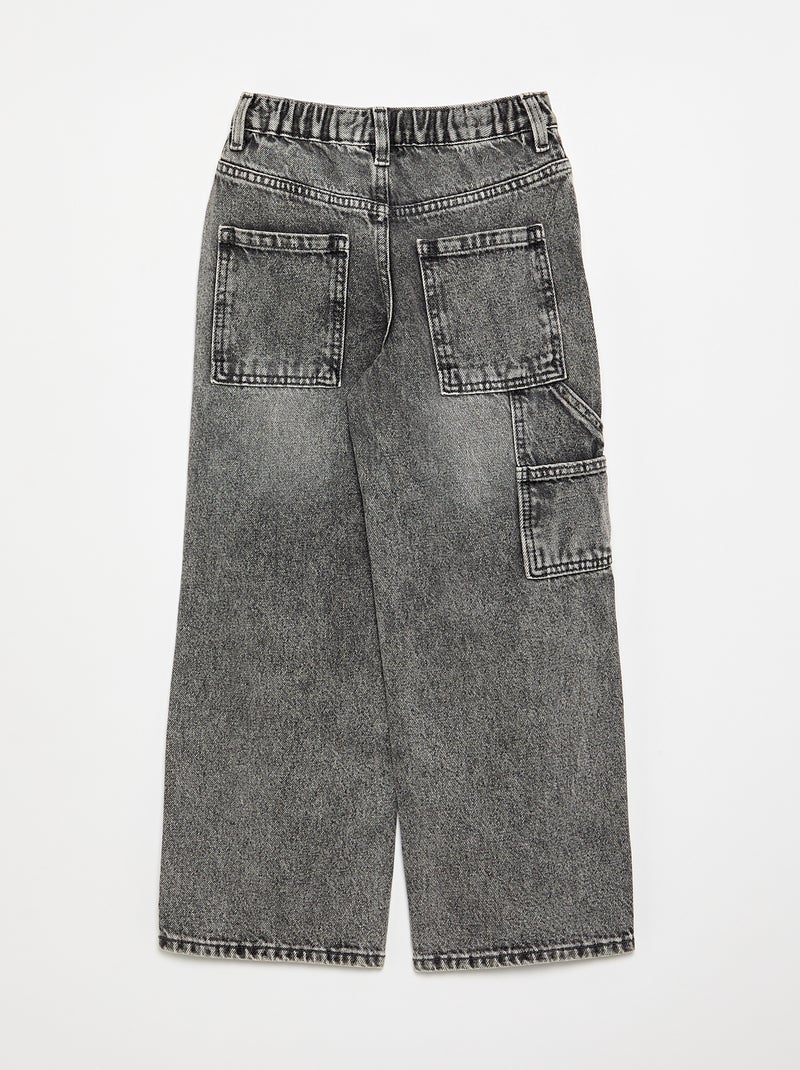 Brede denim broek Grijs - Kiabi