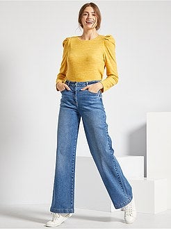 Brede jeans met hoge taille - Kiabi