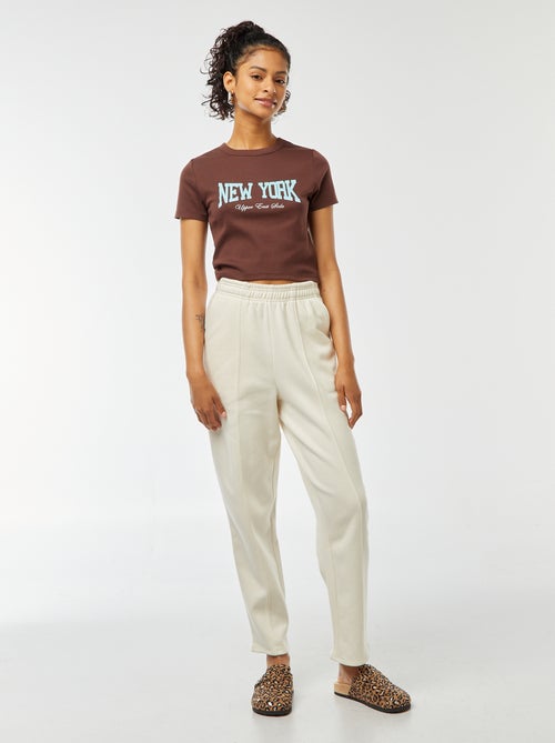 Brede joggingbroek van joggingstof - Kiabi
