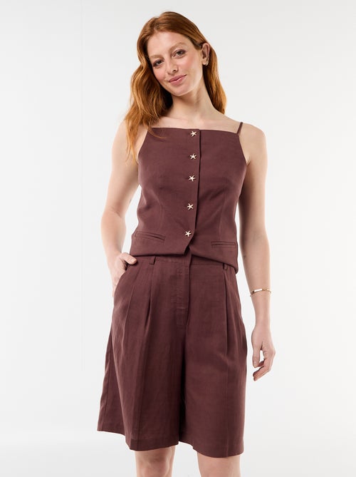 Brede short met plooien - Kiabi