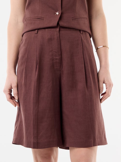 Brede short met plooien - Kiabi