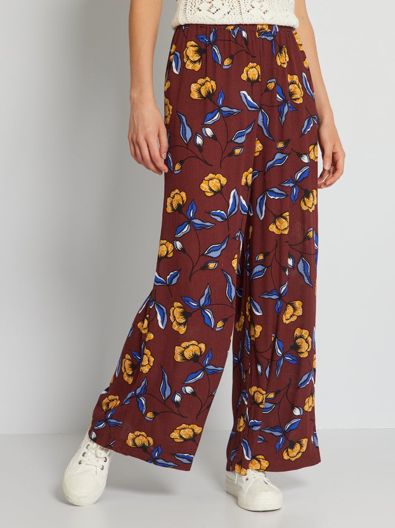 Brede, soepelvallende broek BRUIN - Kiabi