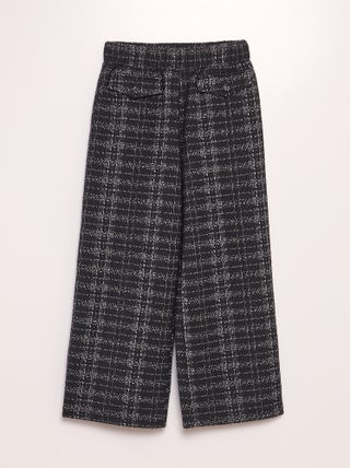 Broek in gebreid jacquard