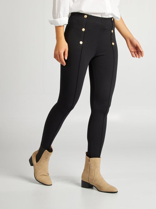 Broek in leggingstijl met goudkleurige knopen - Kiabi