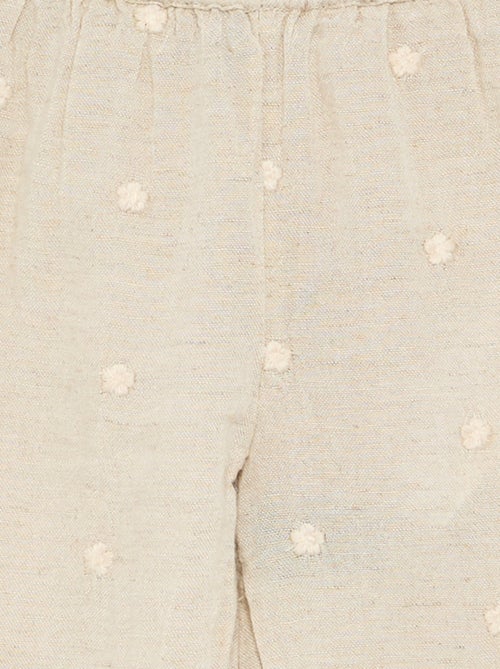 Broek met bloemenborduurwerk - Kiabi