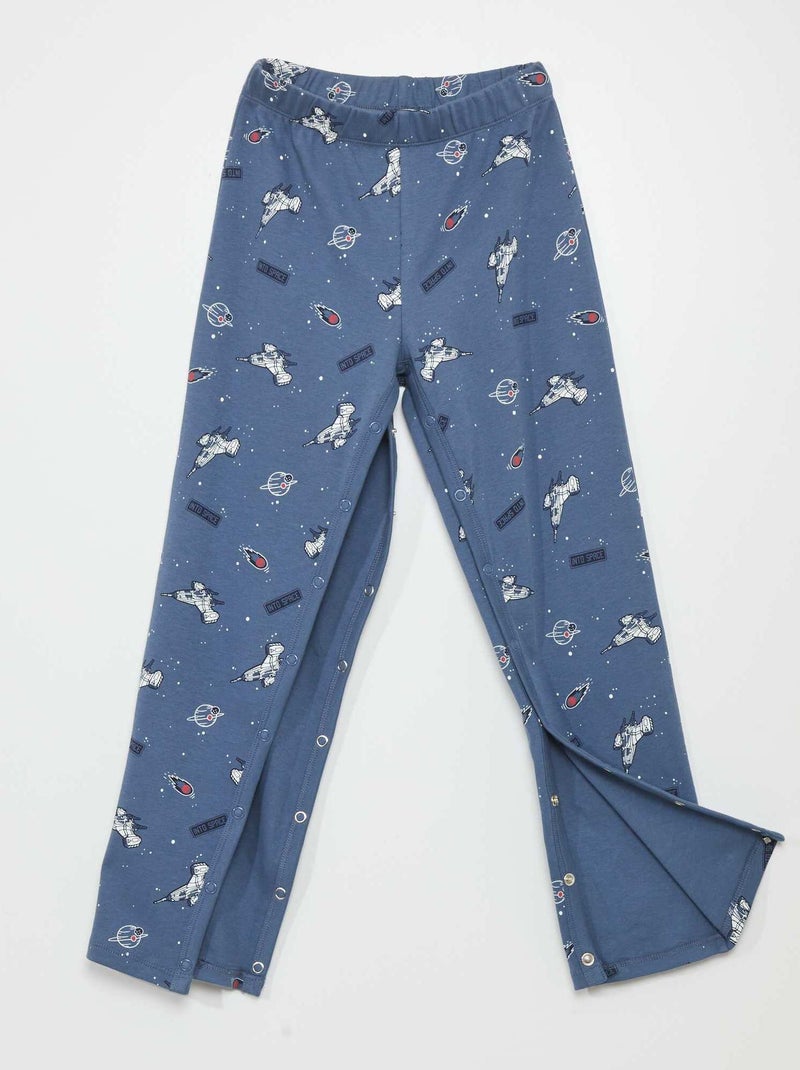 Broek met drukknoopsluiting - gemakkelijk aan te trekken collectie BLAUW - Kiabi