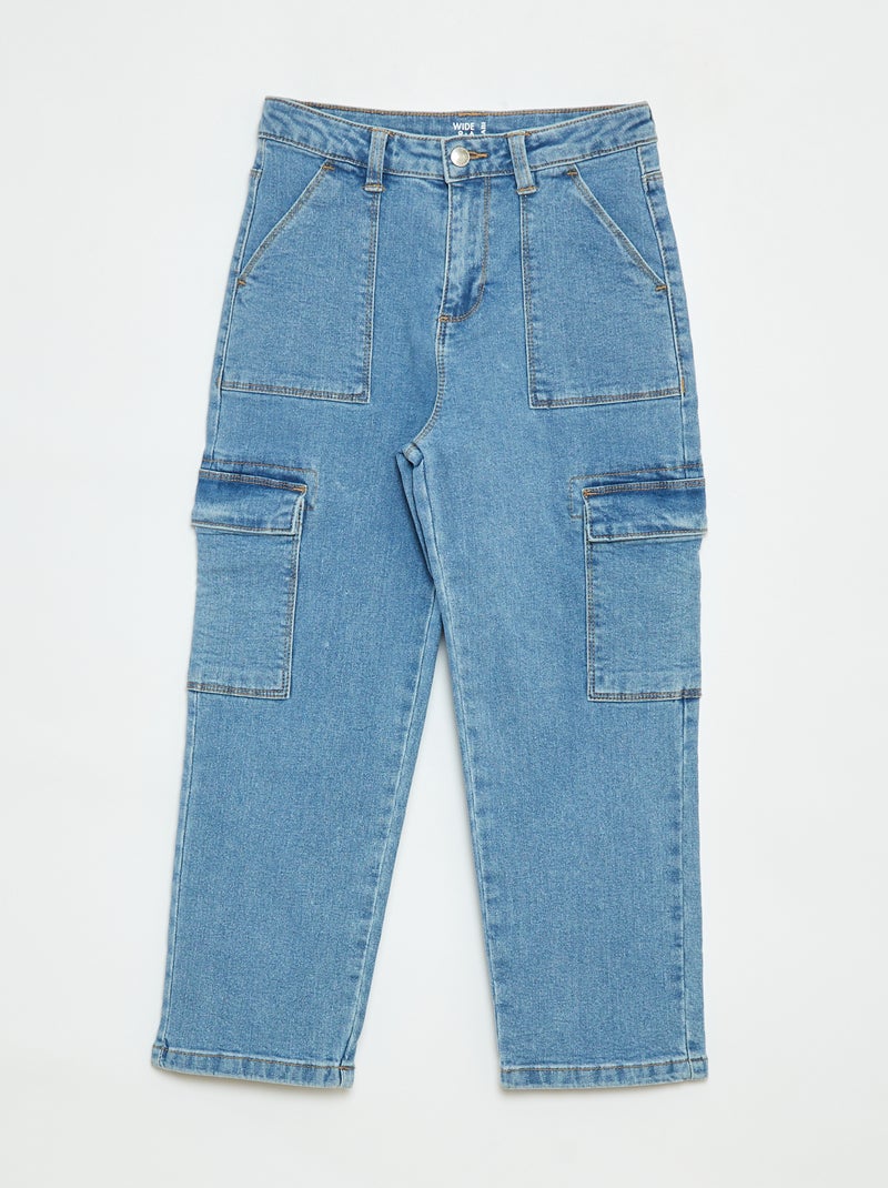 Broek met een bijzonder comfortabele snit en zakken met klepje Blauw - Kiabi