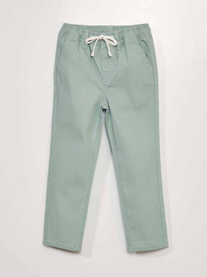 Broek met elastische tailleband - So Easy GROEN - Kiabi